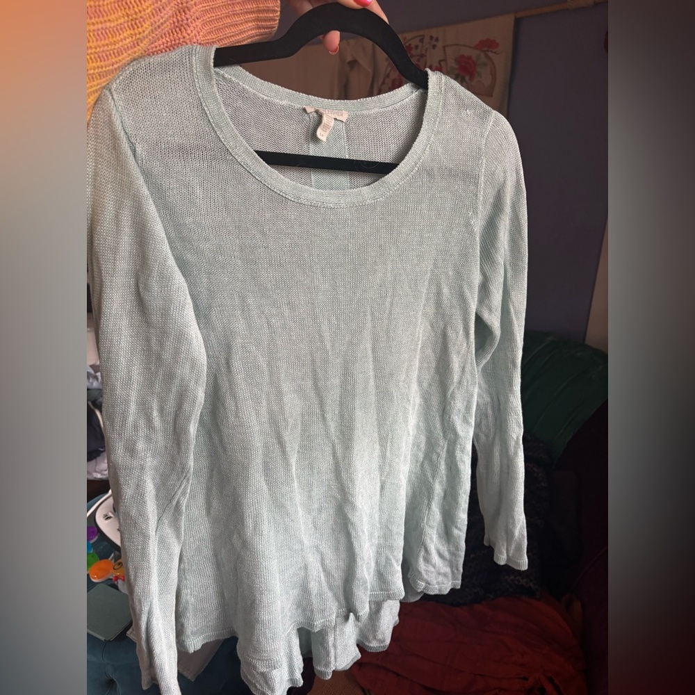 Linen Eileen Fisher linen high low sweater